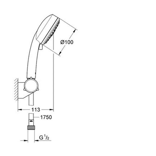 Гарнитур душевой GROHE NEW TEMPESTA COSMOPOLITAN 27584002 50728 фото