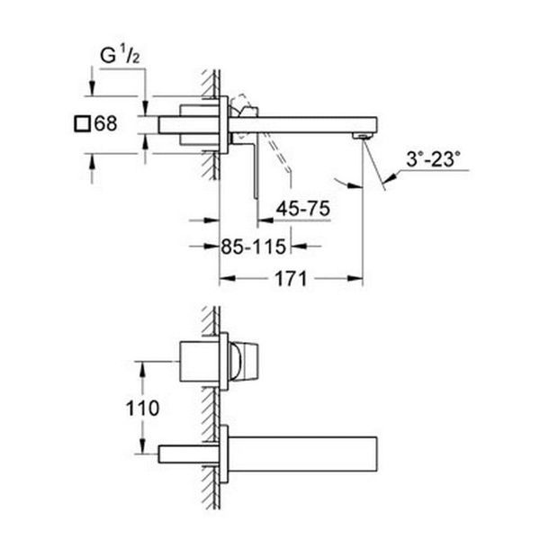 Змішувач для умивальника GROHE EUROCUBE 19895000 41953 фото