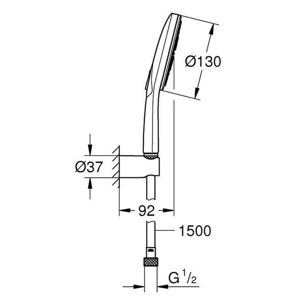 Гарнитур душевой GROHE RAINSHOWER 26581000 79674 фото