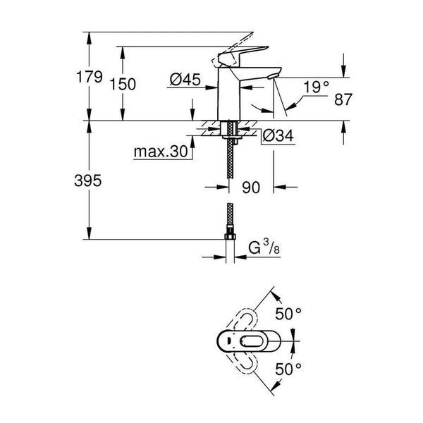 Змішувач для умивальника GROHE BAULOOP 23337000 54643 фото