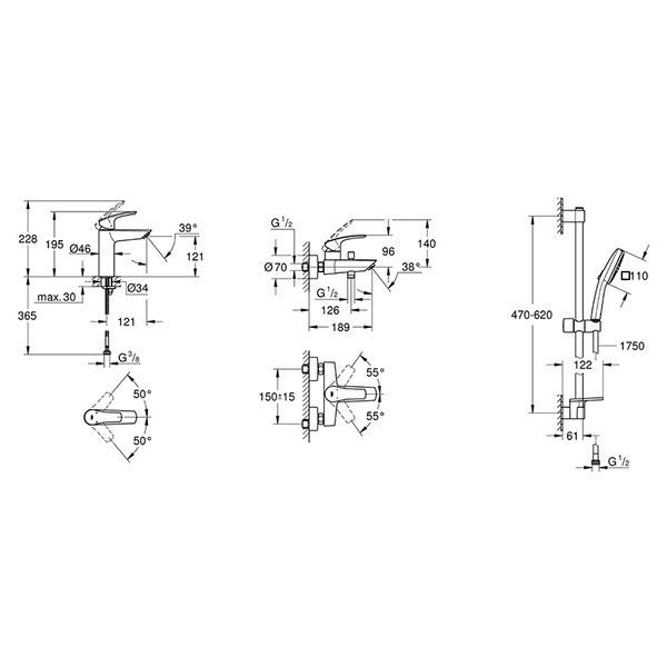 Набір змішувачів 3 в 1 GROHE EUROSMART UA123246M3 99990 фото