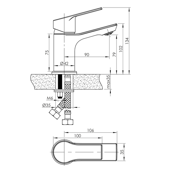 Смеситель для умывальника IMPRESE WITOW f03506901WA, хром 94992 фото