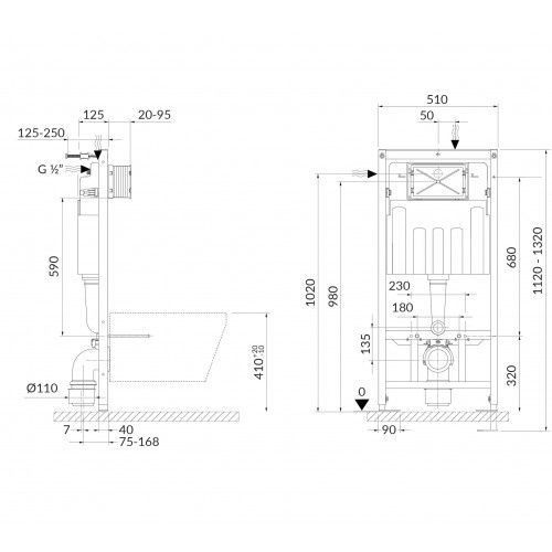 Инсталляция для унитаза CERSANIT OPTI K97-492, TECH LINE 80000001927 фото