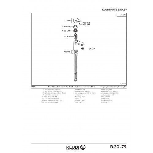 Змішувач для умивальника KLUDI PURE&EASY 372920565, хром 80000002757 фото