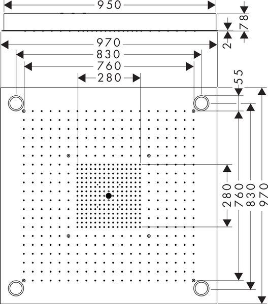 ShowerHeaven 970/970 3jet AXOR SHOWER SOLUTIONS 10623800, з підсвіткою 13371 фото