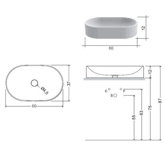 Умывальник накладной NIC DESIGN PIN 1713001, белый глянец 99410 фото