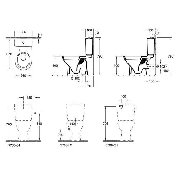 Унитаз напольный VILLEROY & BOCH O.NOVO 5661T301 54975 фото