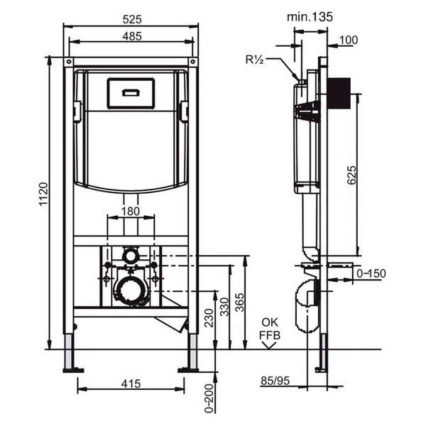 Система інсталяції для унітазу VILLEROY & BOCH VICONNECT INSTALLATION SYSTEMS 92246100 57072 фото