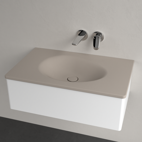 Умивальник накладний VILLEROY & BOCH ANTAO 4A7583AM, 80x50см, без переливу, без отвору під змішувач, Ceramic Plus, бежевий 800005878 фото