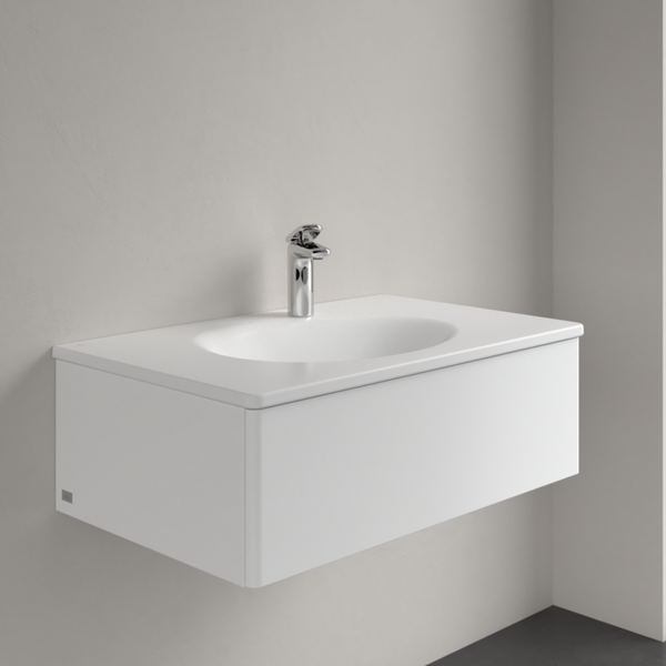Умывальник накладной VILLEROY & BOCH ANTAO 4A7584RW, 80x50см, со скрытым переливом, с отверстием под смеситель, Ceramic Plus, белый матовый 800005728 фото