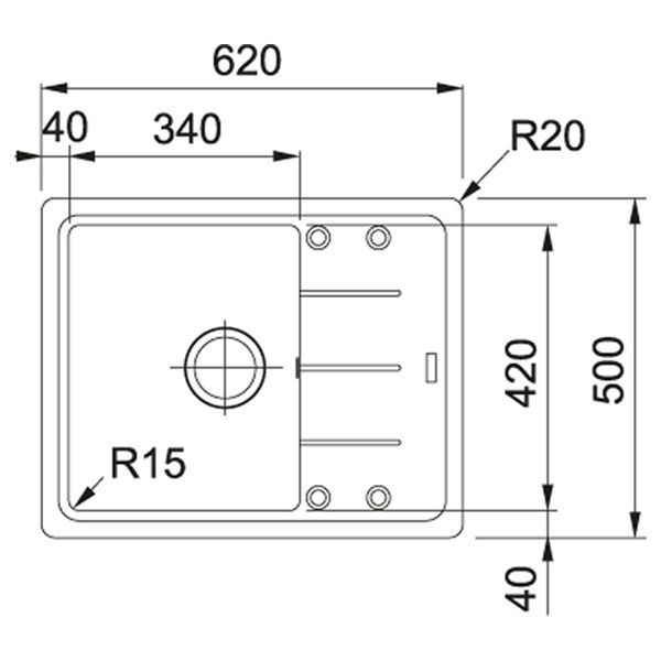 Кухонна мийка FRANKE BASIS BFG 611-62 114.0272.580, онікс 800006969 фото