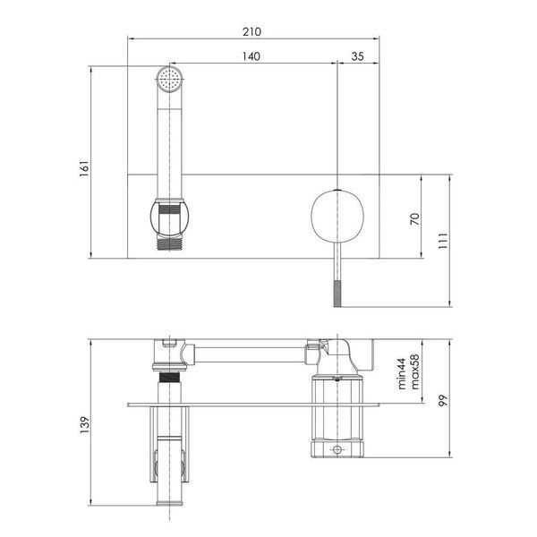 Гигиенический душ со смесителем IMPRESE BRENTA ZMK071901122, хром 74551 фото
