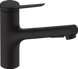 Змішувач з висувним виливом для кухонної мийки HANSGROHE ZESIS M33 74821670, чорний матовий 800004179 фото 1