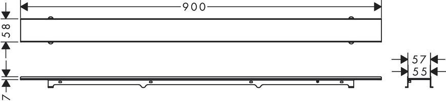 Решітка душового трапа під плитку HANSGROHE RAINDRAIN ROCK 56032000, нержавіюча сталь 800004429 фото