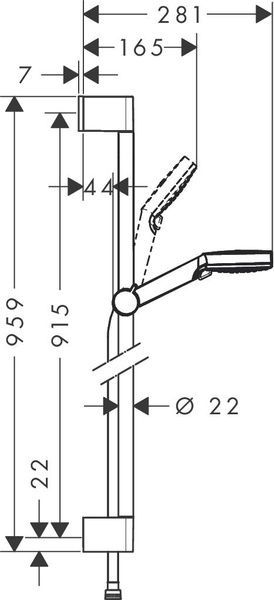 Душовий набір HANSGROHE CROMETTA 26538400, хром з білим 800003747 фото