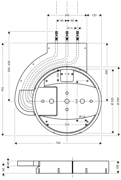 Прихована частина для душу HANSGROHE RAINDANCE RAINMAKER 28412180 13729 фото