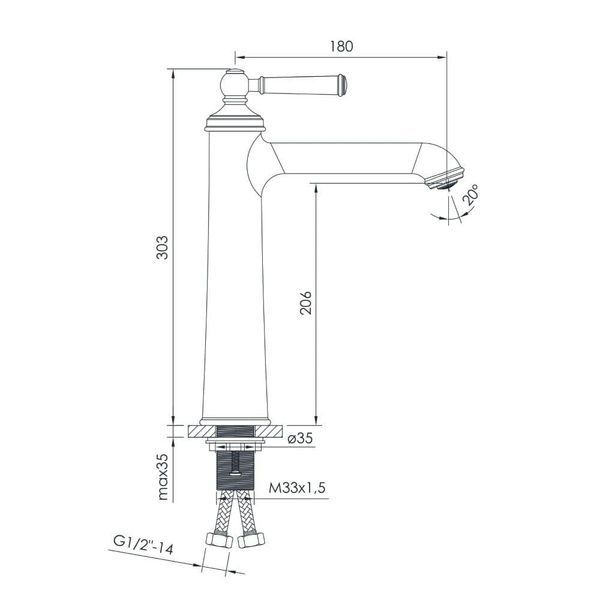 Смеситель для умывальника IMPRESE HYDRANT ZMK031806011 60060 фото