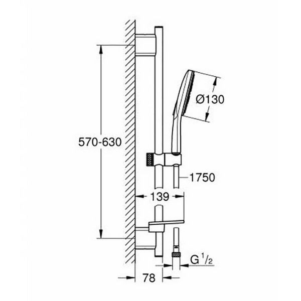Гарнитур душевой GROHE RAINSHOWER 26546000 79675 фото