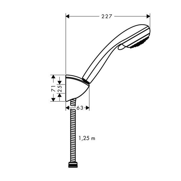 Душевой набор с душевым шлангом HANSGROHE CROMETTA 27558000 36240 фото