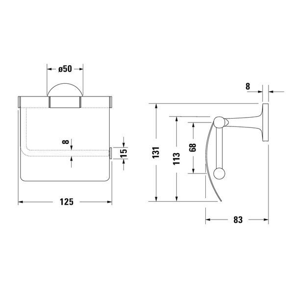 Держатель туалетной бумаги DURAVIT STARCK T 0099404600, черный матовый 800005937 фото