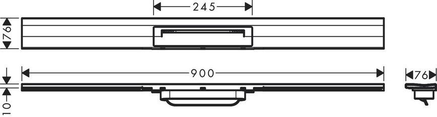 Решітка душового трапа HANSGROHE RAINDRAIN FLEX 56052340, чорний матовий хром 800004397 фото