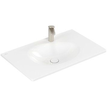 Умывальник накладной VILLEROY & BOCH ANTAO 4A7581R1, 80x50см, без перелива, с отверстием под смеситель, Ceramic Plus, белый глянцевый 800005747 фото