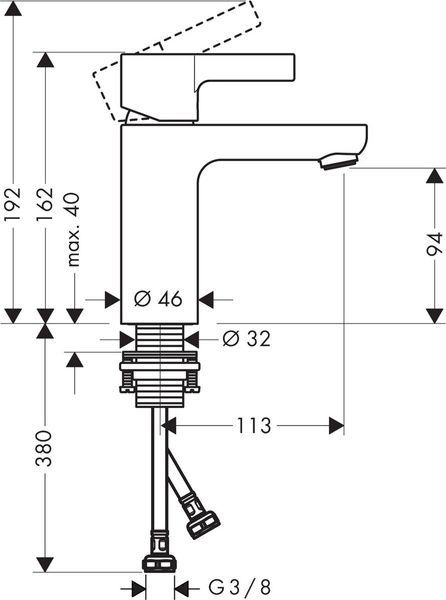 Змішувач без донного клапана HANSGROHE METRIS S 31068000 36187 фото
