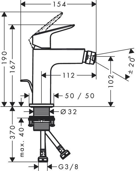 Смеситель для биде HANSGROHE LOGIS 71201000 800003848 фото
