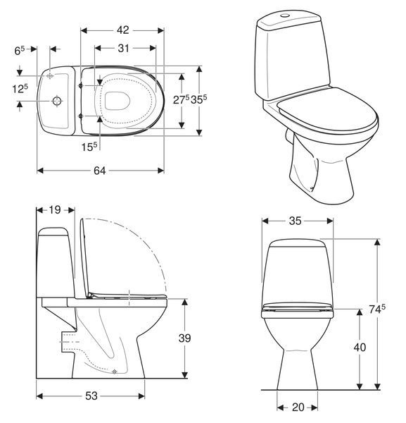 Унитаз напольный KOLO SOLO S7921800UA 97356 фото
