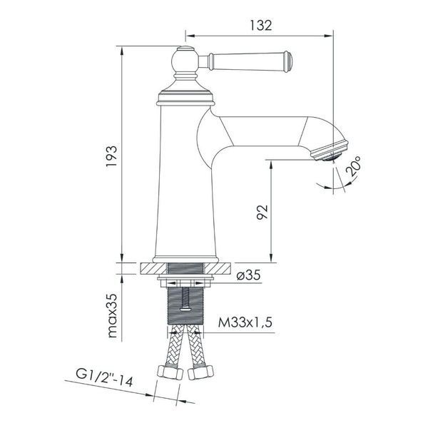 Змішувач для умивальника IMPRESE HYDRANT ZMK031806010 60059 фото