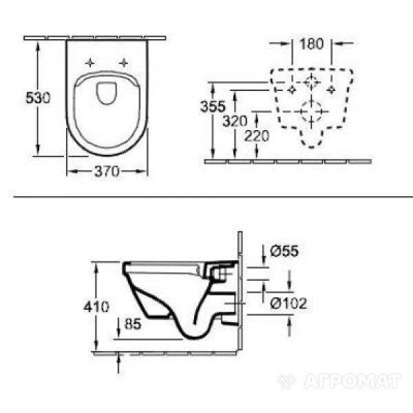 Унітаз підвісний VILLEROY & BOCH ARCHITECTURA 5684R001, Open Flushing Rim, білий 45283 фото