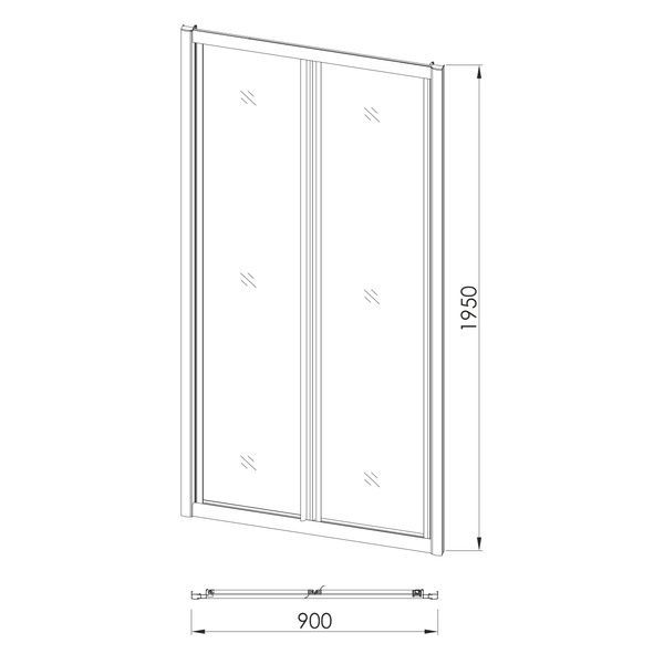 Двери душевые 90 см EGER BIFOLD 599-029-90 97283 фото