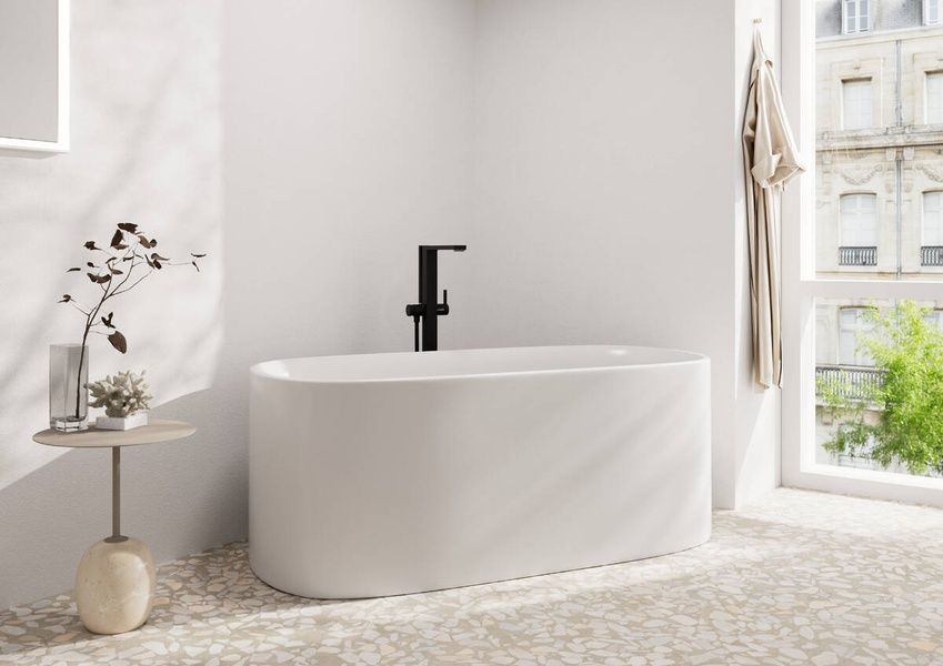 Смеситель для ванны напольный HANSGROHE TECTURIS E 73445670, черный матовый 96363 фото