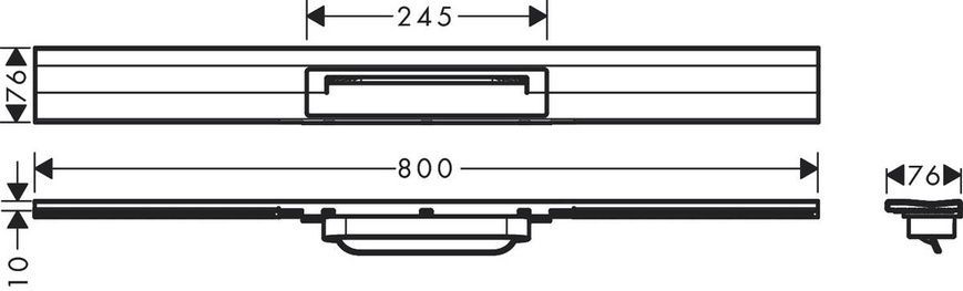 Решетка душевого трапа HANSGROHE RAINDRAIN FLEX 56051340, черный матовый хром 800004398 фото