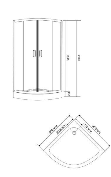 Душова кабіна EGER TISZA 90x90 599-021-A/1, білий 29335 фото