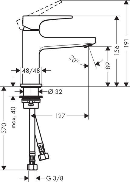 Змішувач для раковини з донним клапаном HANSGROHE METROPOL 32500670, чорний матовий 69801 фото