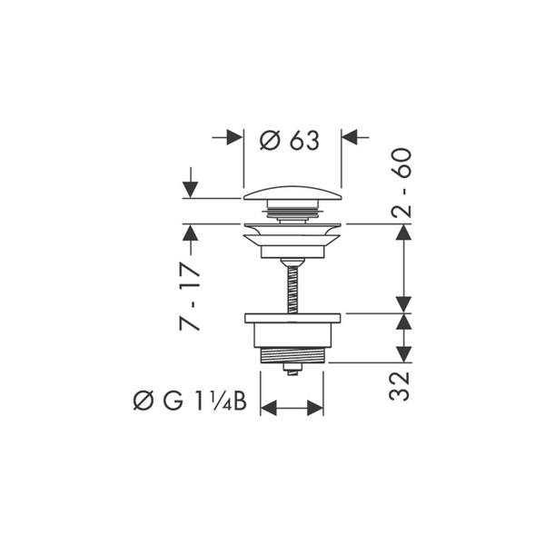 Донный клапан для раковины HANSGROHE 50100700, белый матовый 96257 фото