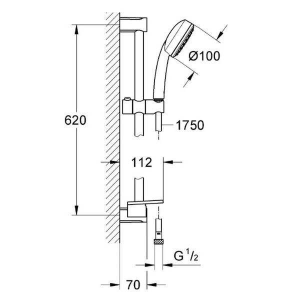 Гарнитур душевой GROHE TEMPRESTA COSMOPOLITAN 26083002 67296 фото