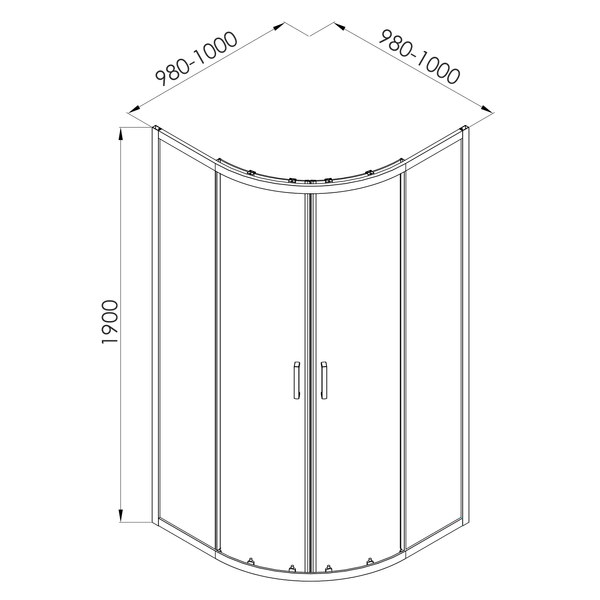 Душевая кабина угловая 100Х100 IMPRESE SCALA s09806092GR 95138 фото