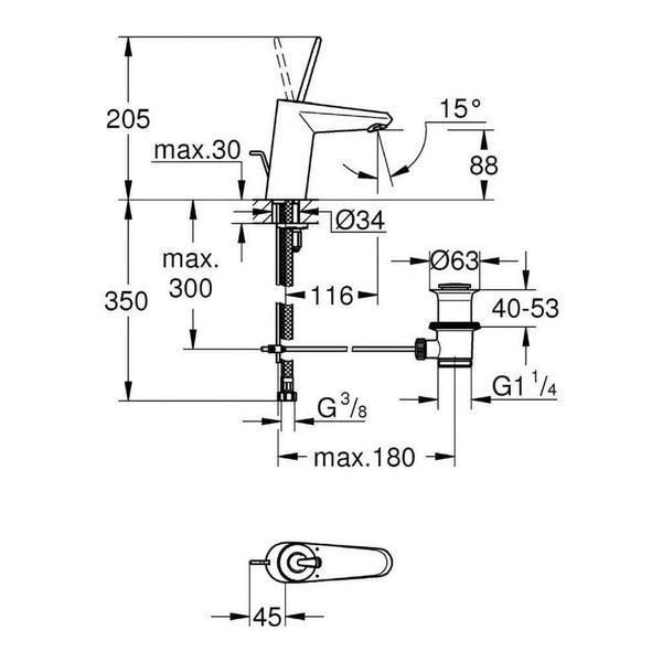 Смеситель для умывальника GROHE EURODISC JOY 23425LS0 47877 фото