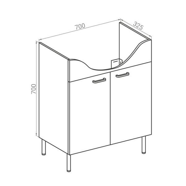 Тумба с умывальником RJ SOFT-L RJFU023-0170WHSET (RJFU023-0170WH+L81970000), 66 см, белый 90277 фото
