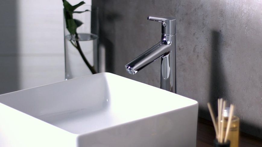 Змішувач для раковини з високим виливом і донним клапаном HANSGROHE TALIS S 72031000 49659 фото