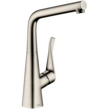 Смеситель для кухонной мойки с высоким изливом HANSGROHE METRIS SELECT 14883800, нержавеющая сталь 49628 фото