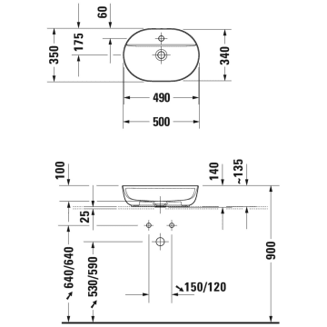 Умивальник на стільницю DURAVIT LUV 0380500000, 50х40 800006040 фото