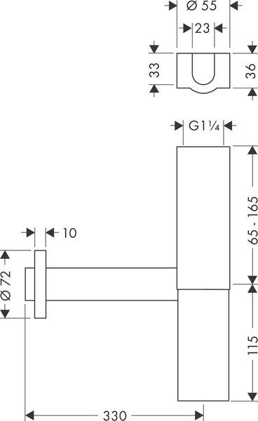 Дизайнерський сифон Flowstar AXOR 51303820, нікель 800005179 фото
