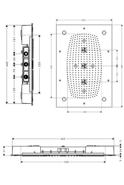 Верхний душ с подсветкой HANSGROHE RAINDANCE RAINMAKER 28418000 13700 фото