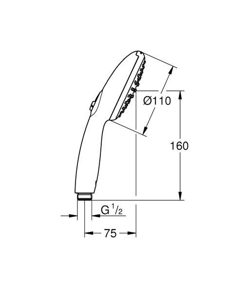 Лейка ручного душа GROHE TEMPESTA NEW 261612433, черный матовый 95905 фото