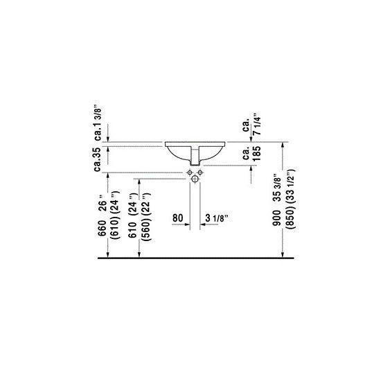 Умивальник вбудований DURAVIT STARCK 3 0305430000, 43х43 см 800006090 фото