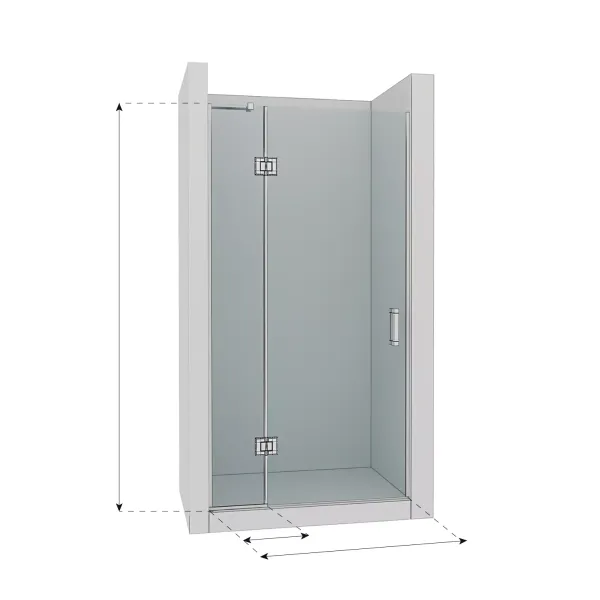 Двері душові WAVE GLASS MARSELL 2000x900, скло прозоре, профіль хром 800001188 фото