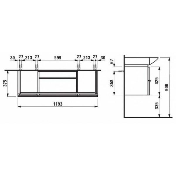 Тумба для ванной комнаты LAUFEN PALACE H4013010754631, белый 29584 фото